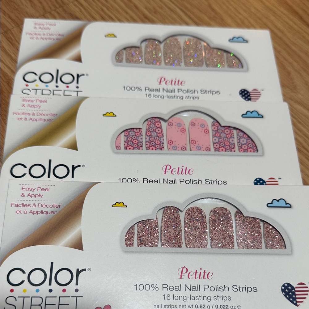 Color Street Petite Nail Strips - Pink Glitter and Patterned